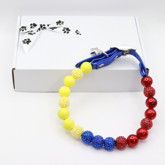 ¡Diseña tu propio collar AJUSTABLE para perros o gatos! Nombre, cuentas y correa personalizados