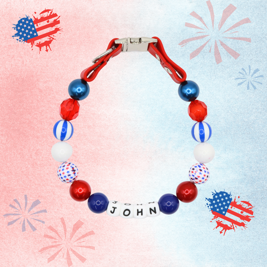 Memorial Day/4th of July/American Flag Dog Collar - Quick Release