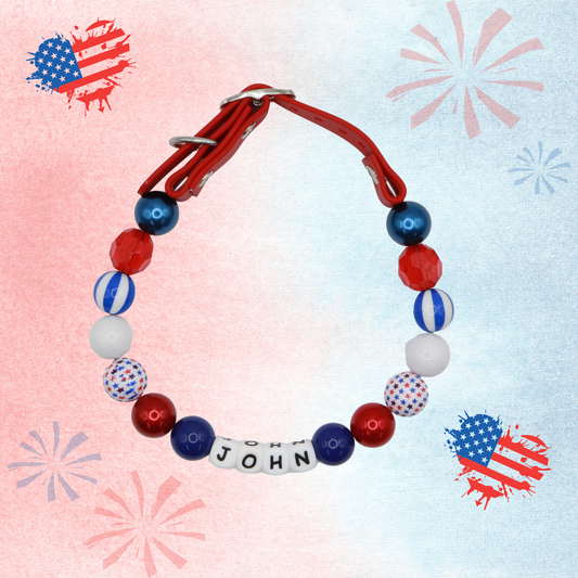 Memorial Day/4th of July/American Flag Dog Collar - Adjustable