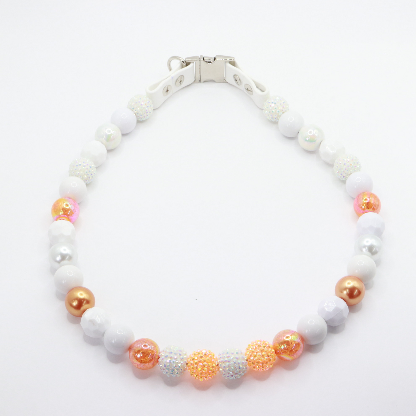 Isabella's Wedding Collar -Silver/Orange