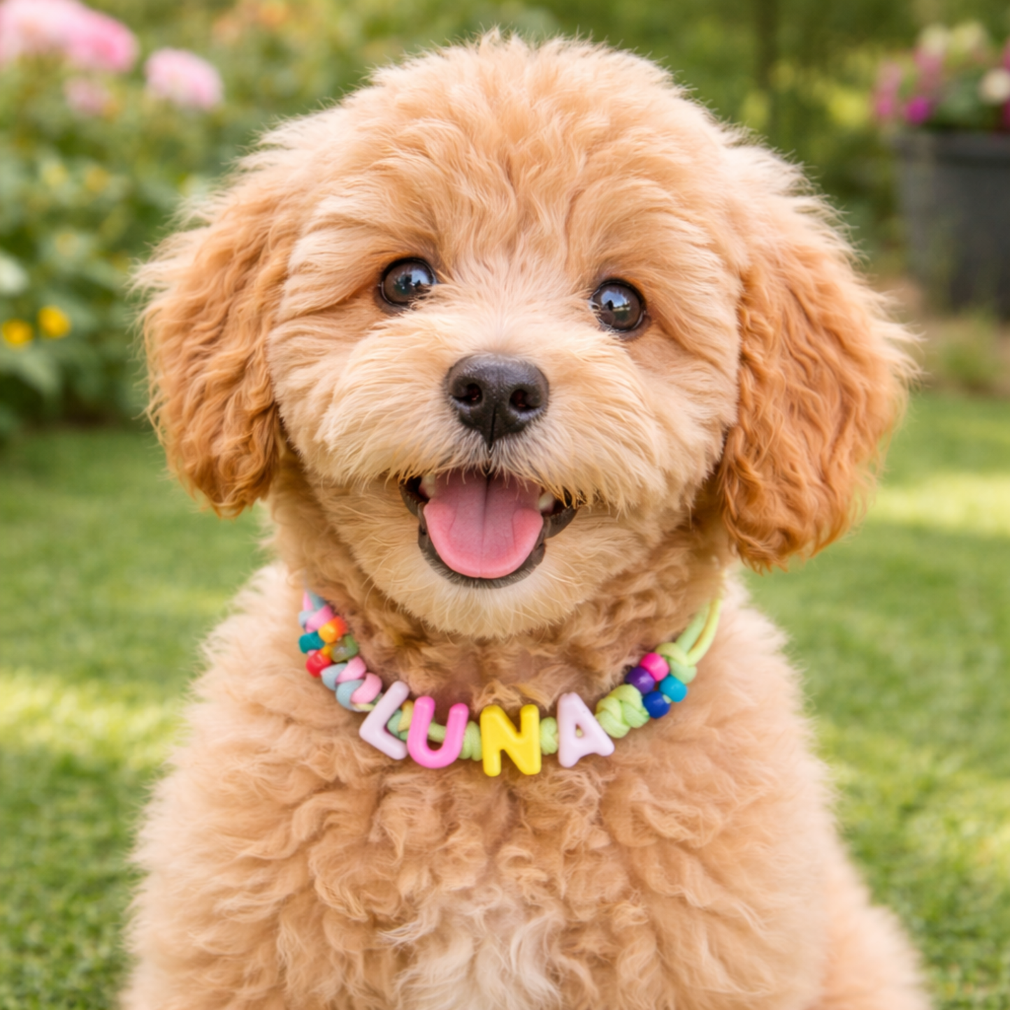 ¡Diseña tu propio collar AJUSTABLE para perros o gatos! Nombre, cuentas y correa personalizados