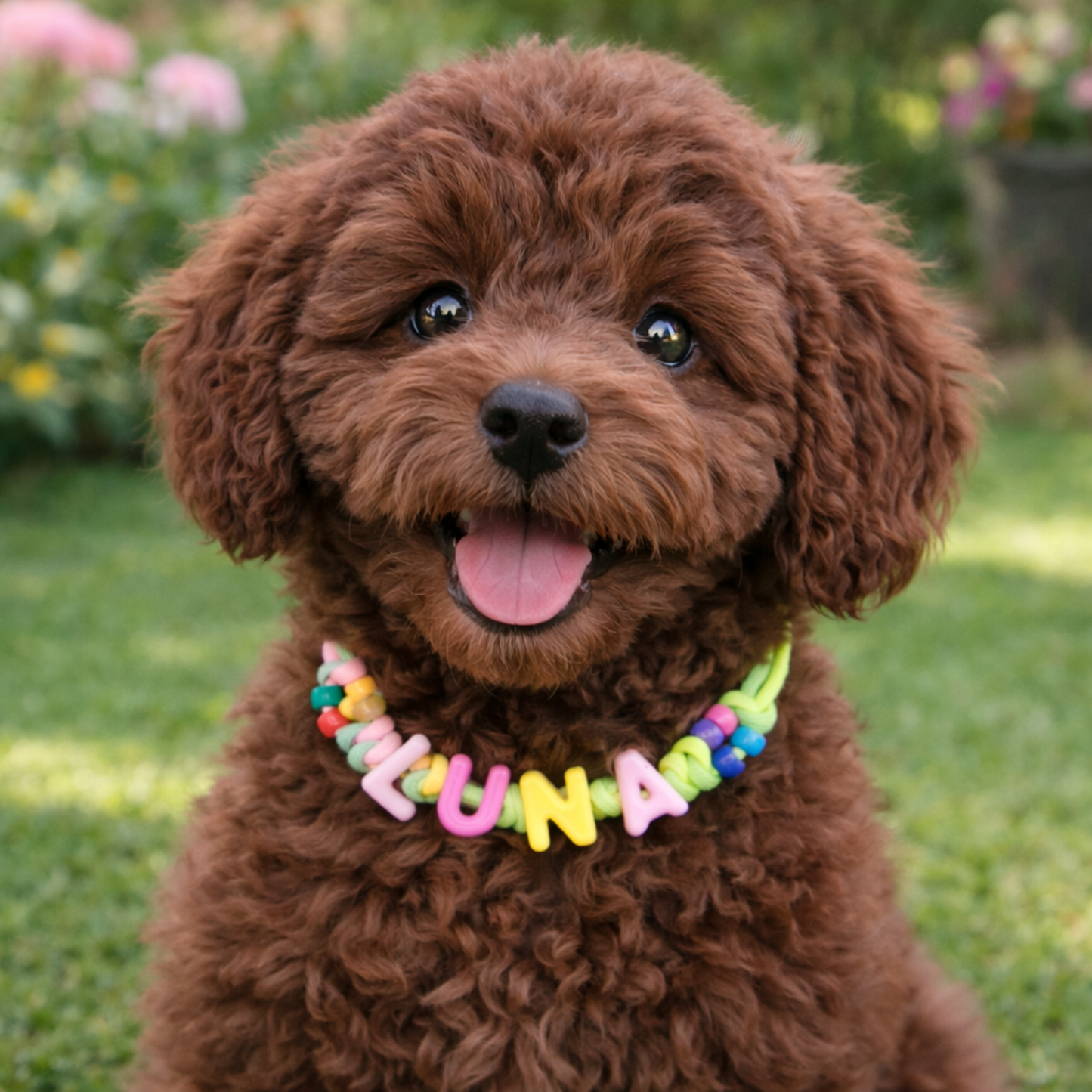 ¡Diseña tu propio collar AJUSTABLE para perros o gatos! Nombre, cuentas y correa personalizados