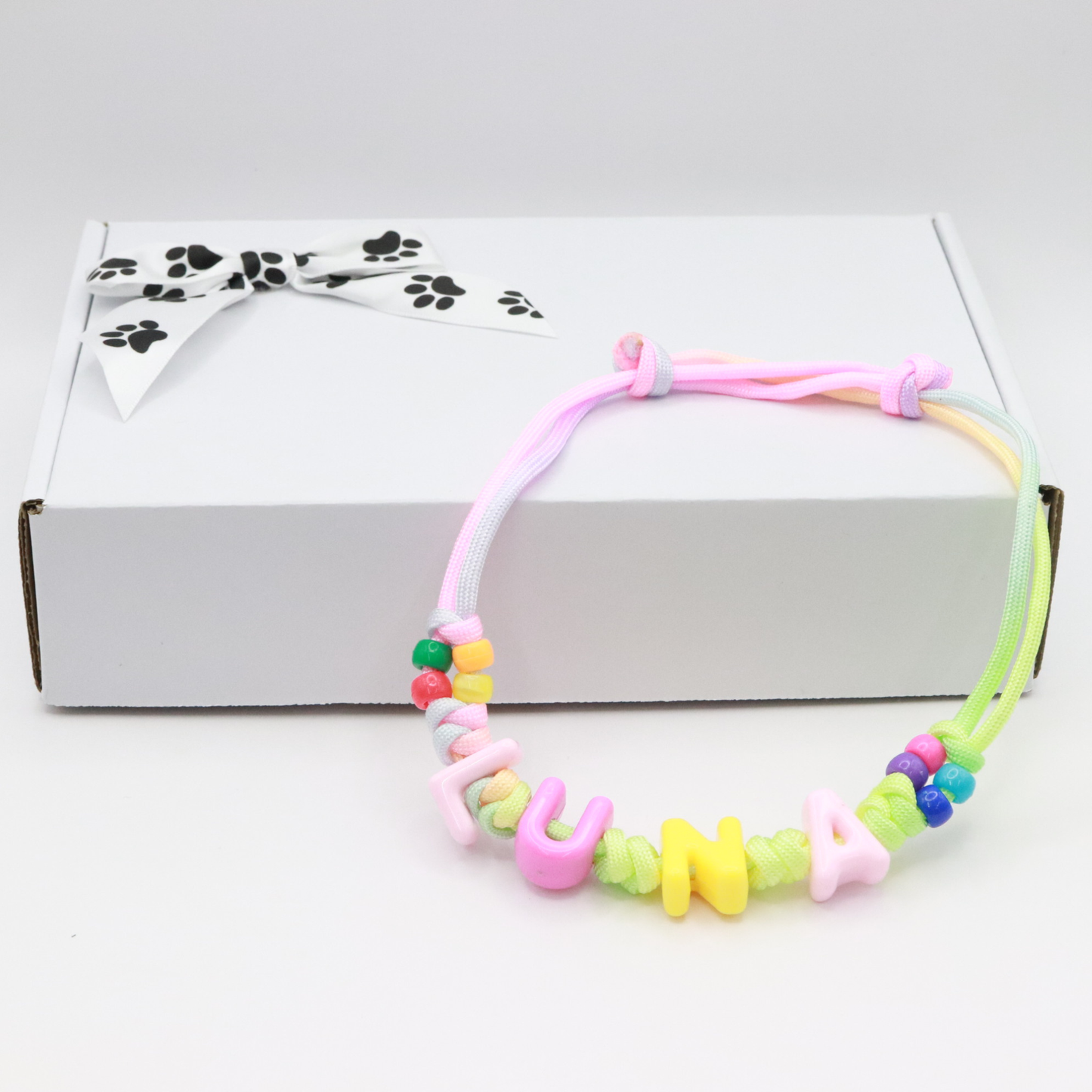 ¡Diseña tu propio collar AJUSTABLE para perros o gatos! Nombre, cuentas y correa personalizados
