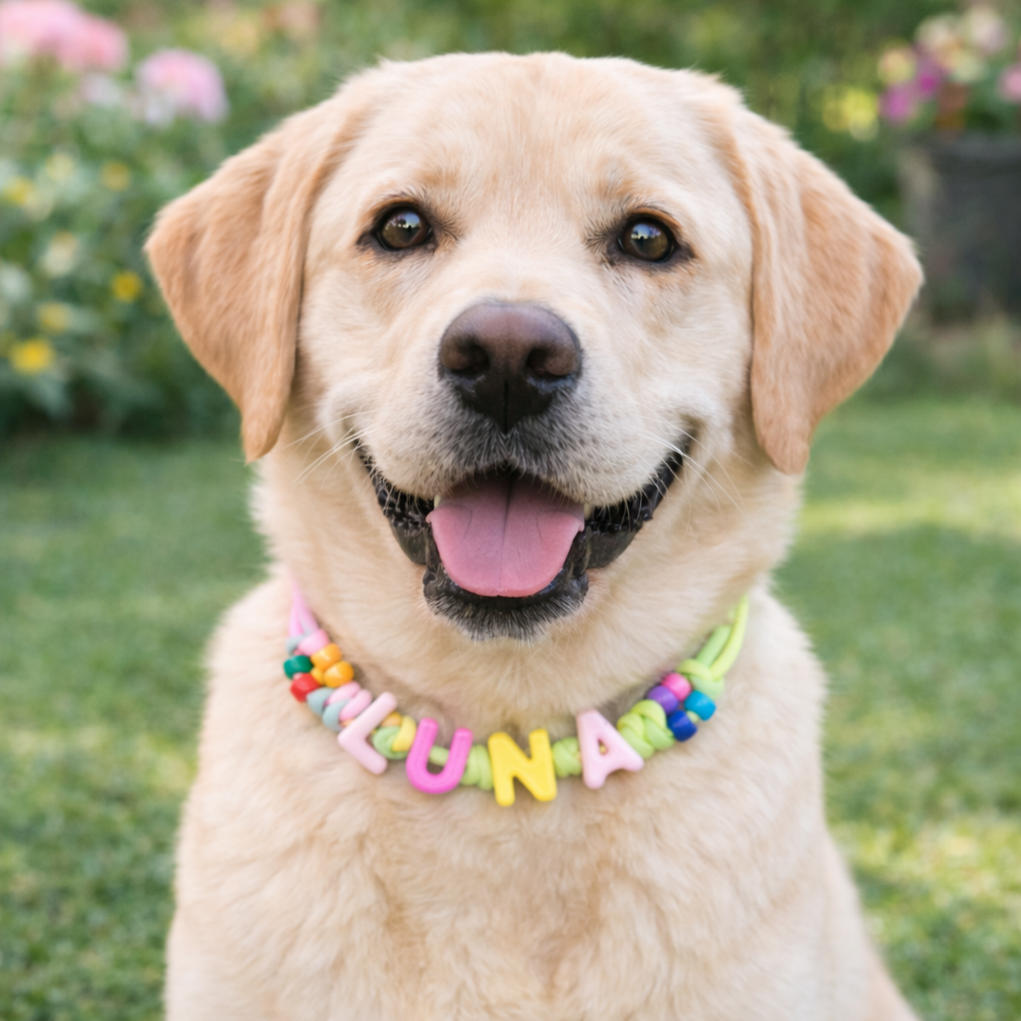 ¡Diseña tu propio collar AJUSTABLE para perros o gatos! Nombre, cuentas y correa personalizados