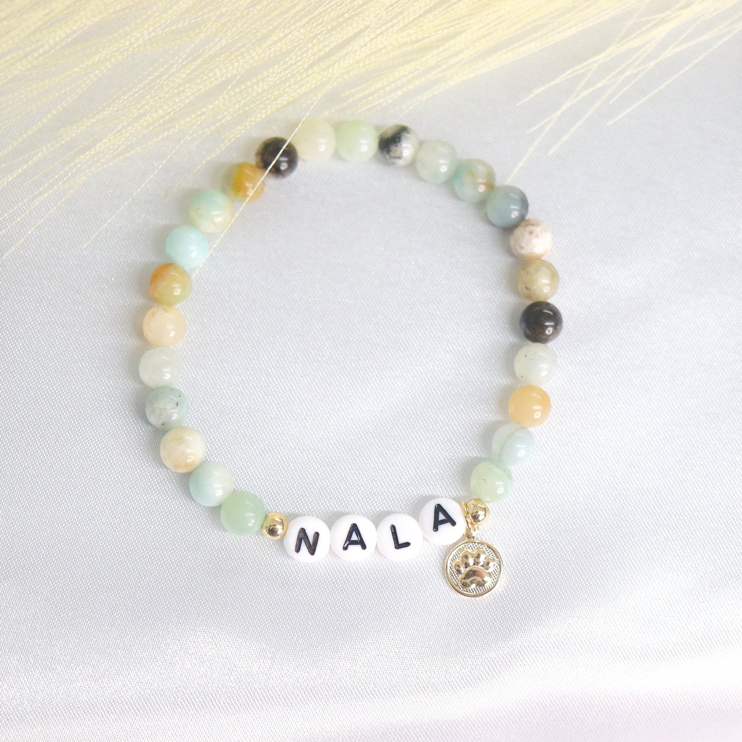 Personalized Cat Name Bracelet- Charm Paw