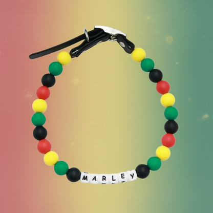 Rastafari friendship bracelet dog collar and bracelet set- Matching dog and owner- Adjustable