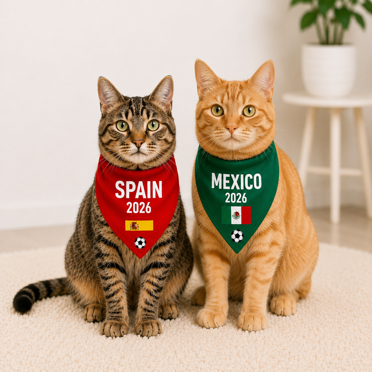 Dog & cat soccer bandana with country flag