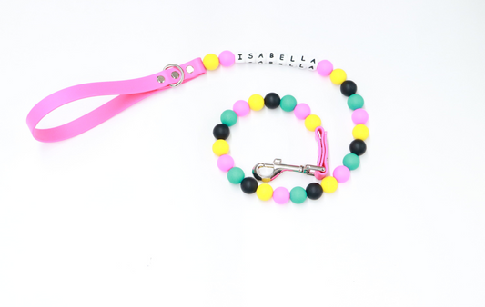 Custom Name Beaded dog leash