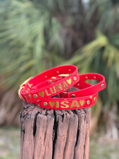 Valentines Biothane® Dog Collar - Custom Name