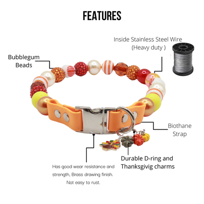 Isabella- Thanksgiving Beaded dog collar