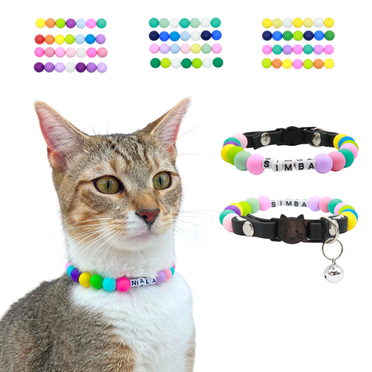 Custom beaded name cat collar- Breakaway
