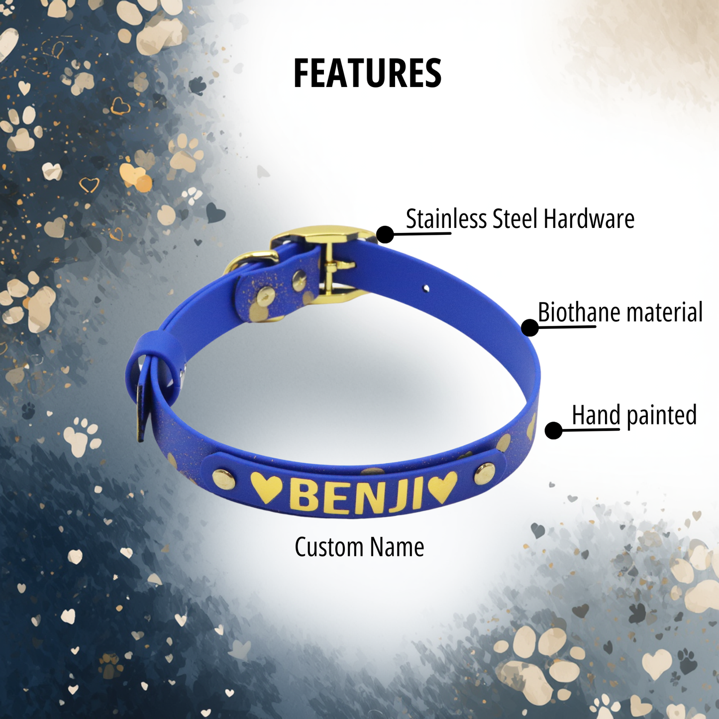 Valentines Biothane® Dog Collar - Custom Name