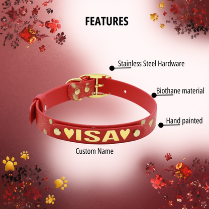Valentines Biothane® Dog Collar - Custom Name