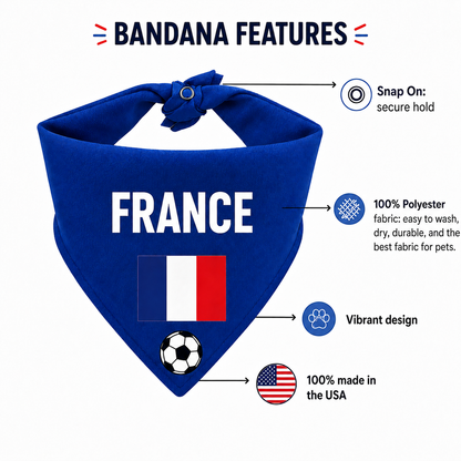 Dog & cat soccer bandana with country flag