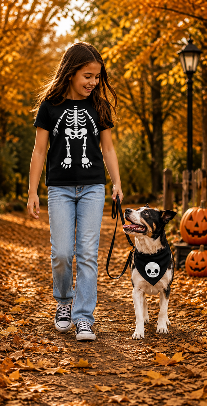 Disfraces de Halloween a juego para perros y dueños: esqueleto