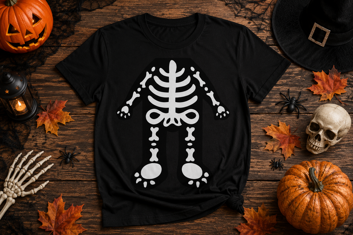 Disfraces de Halloween a juego para perros y dueños: esqueleto