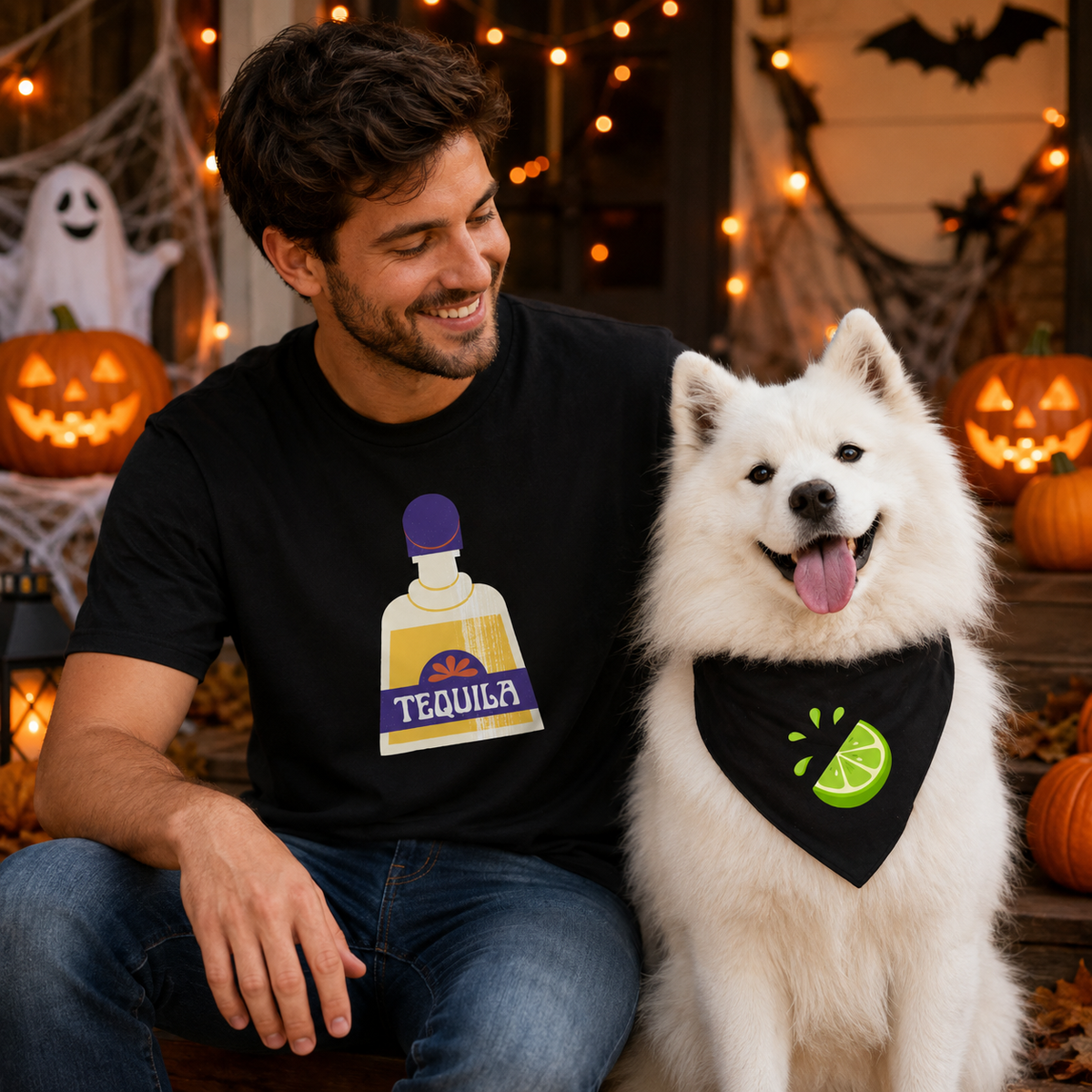 Disfraces de Halloween a juego para perros y dueños: tequile y limón