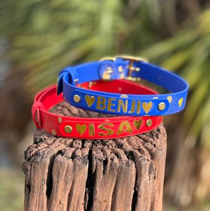 Valentines Biothane® Dog Collar - Custom Name