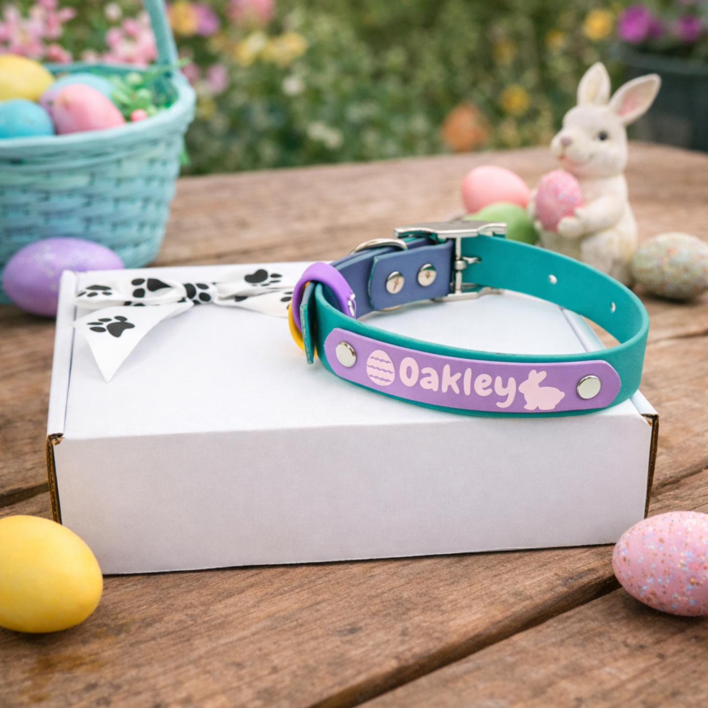 Easter Biothane® Dog Collar - Custom Name