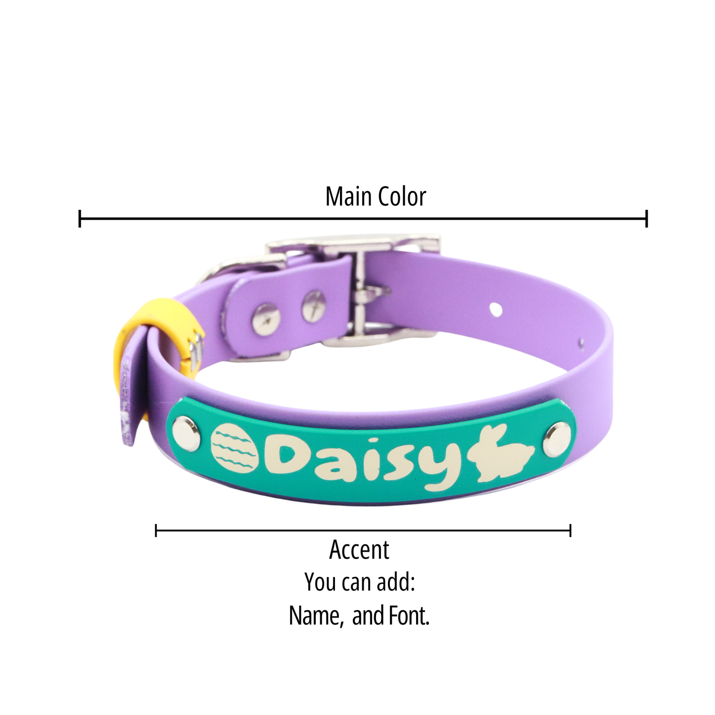 Easter Biothane® Dog Collar - Custom Name