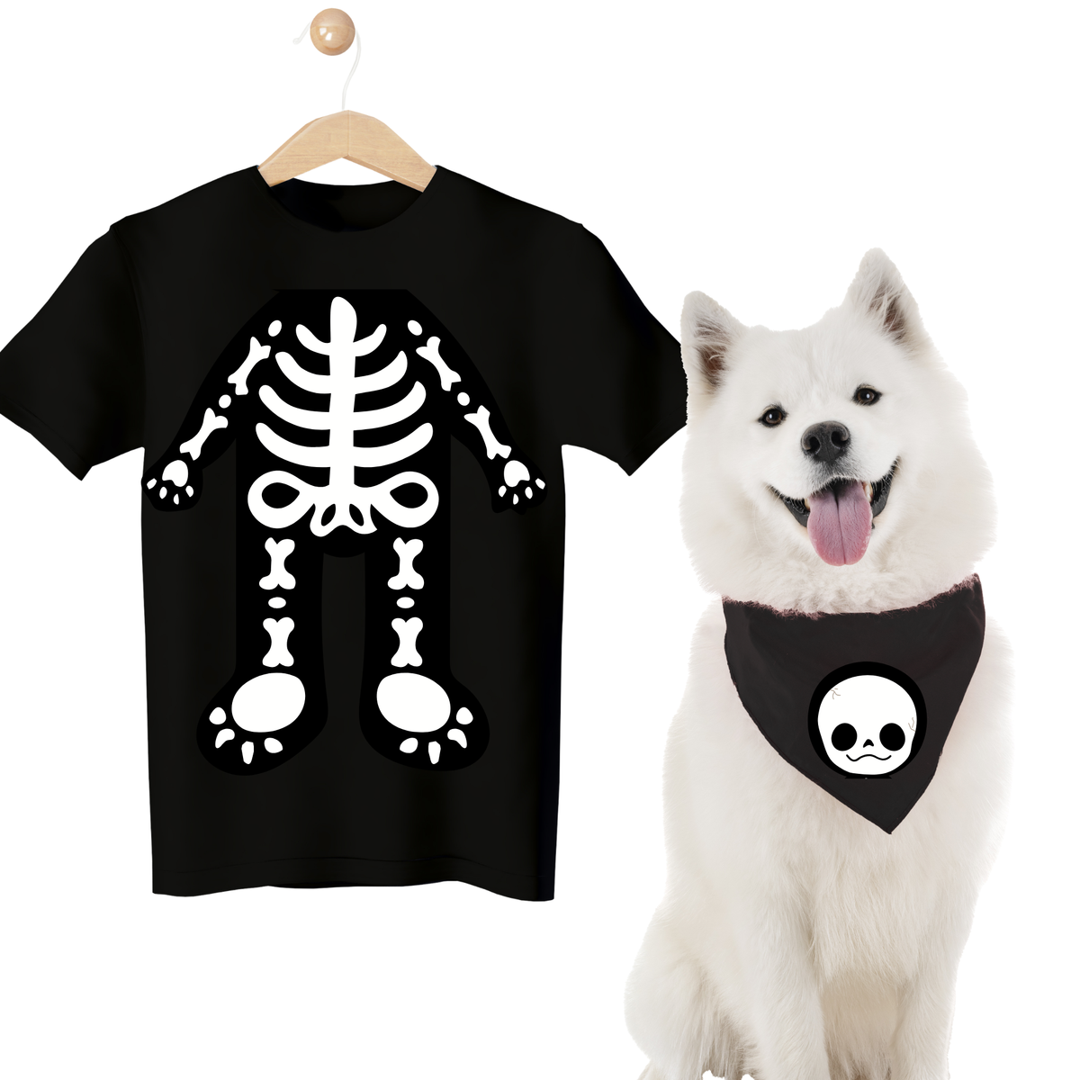 Disfraces de Halloween a juego para perros y dueños: esqueleto
