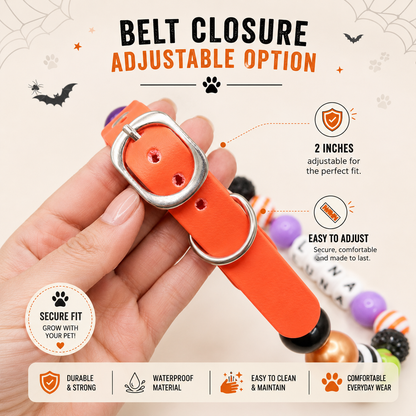 ¡Diseña tu propio collar AJUSTABLE para perros o gatos! Nombre, cuentas y correa personalizados