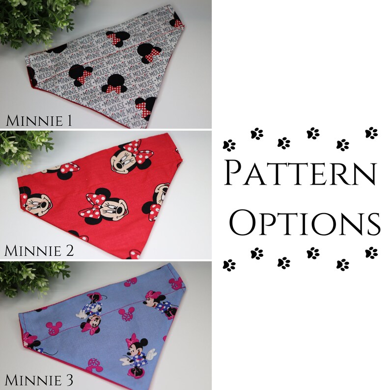 Personalized Minnie Dog Bandana Over The Collar