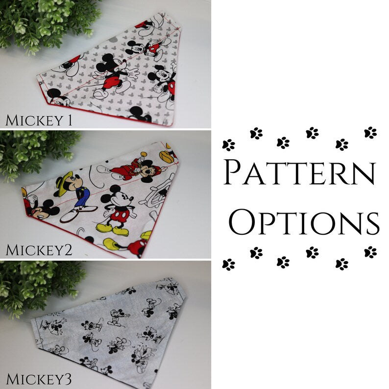 Custom Mickey Pet Bandana Over The Collar