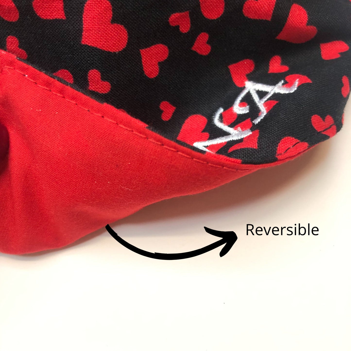 Personalized Red And Pink Hearts Dog Bandana