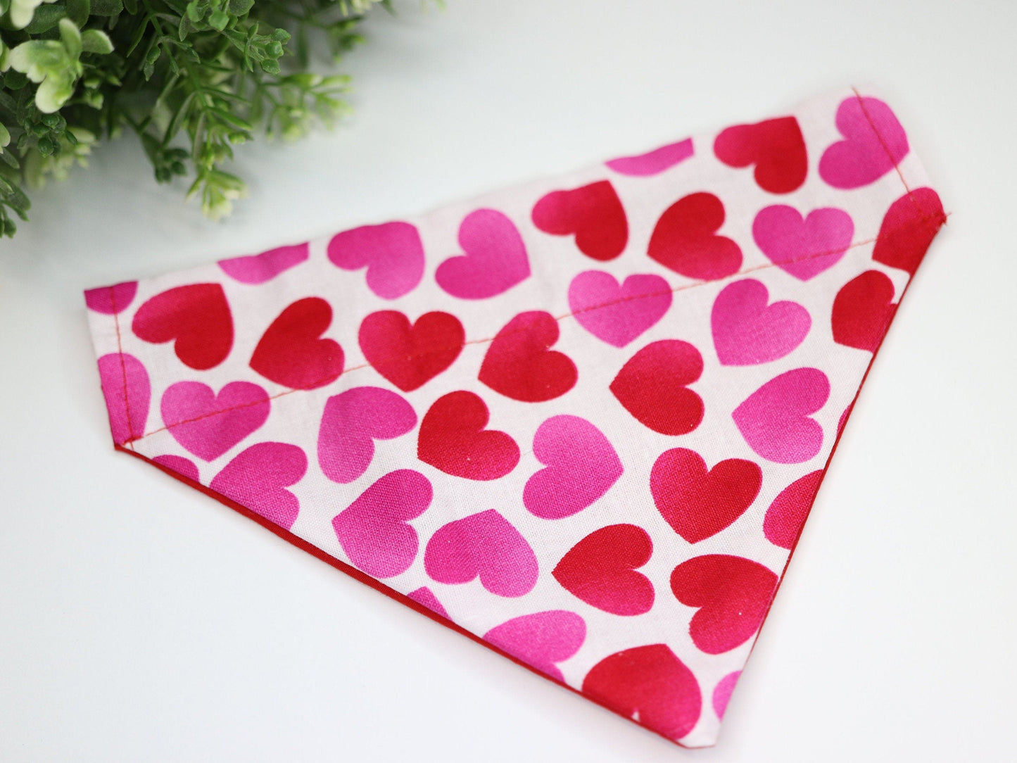 Personalized Red And Pink Hearts Dog Bandana- Valentines