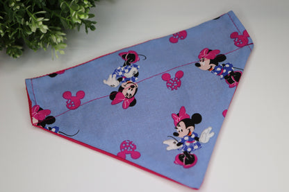 Personalized Minnie Dog Bandana Over The Collar