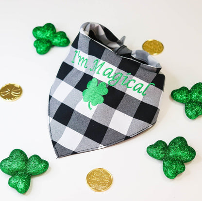 Personalized Saint Patrick's Day Dog Bandana- Embroidery Name