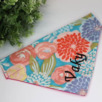 Personalized Embroidery Name Bandana -Floral Style