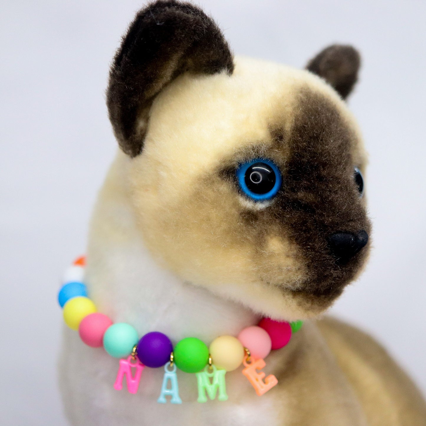 Elastic Rainbow Beaded Dog or Cat Collar