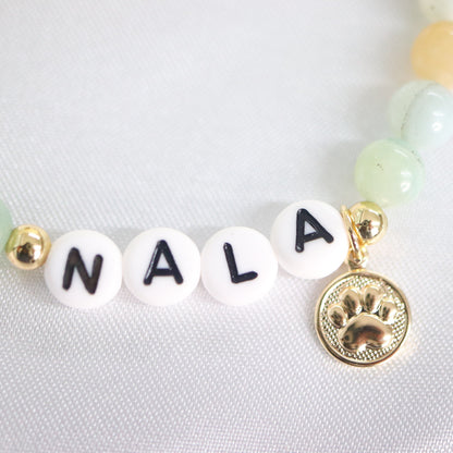 Memorial dog/cat name bracelet- Set of 2