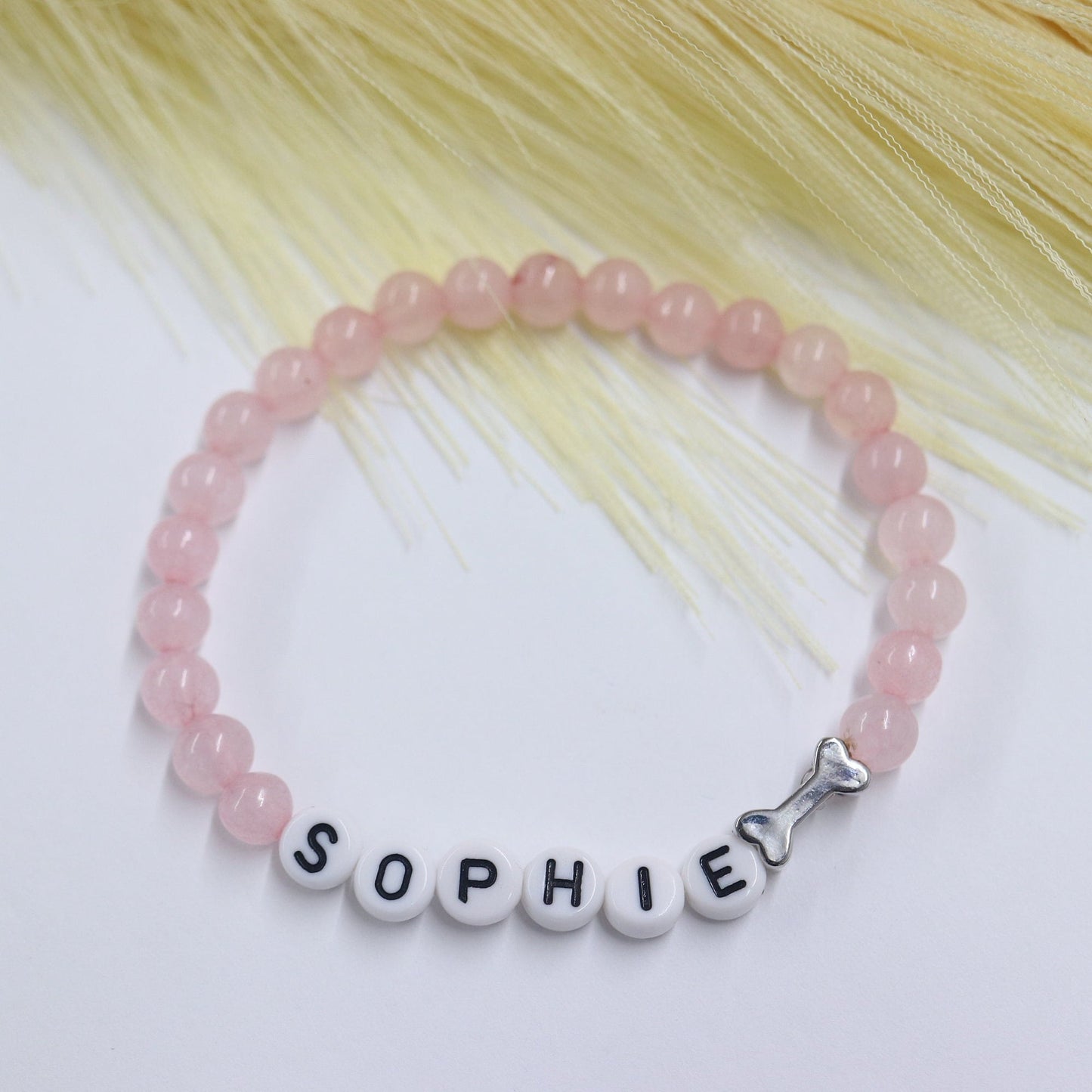 Pet Name Stone Bracelet- Charm Bone