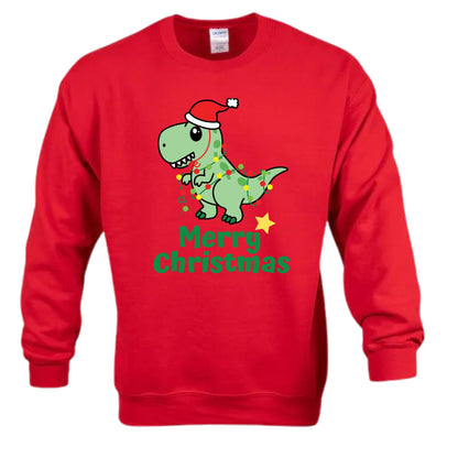 Dog And Owner Matching Sweater And Dog Bandana- Dinosaur Christmas