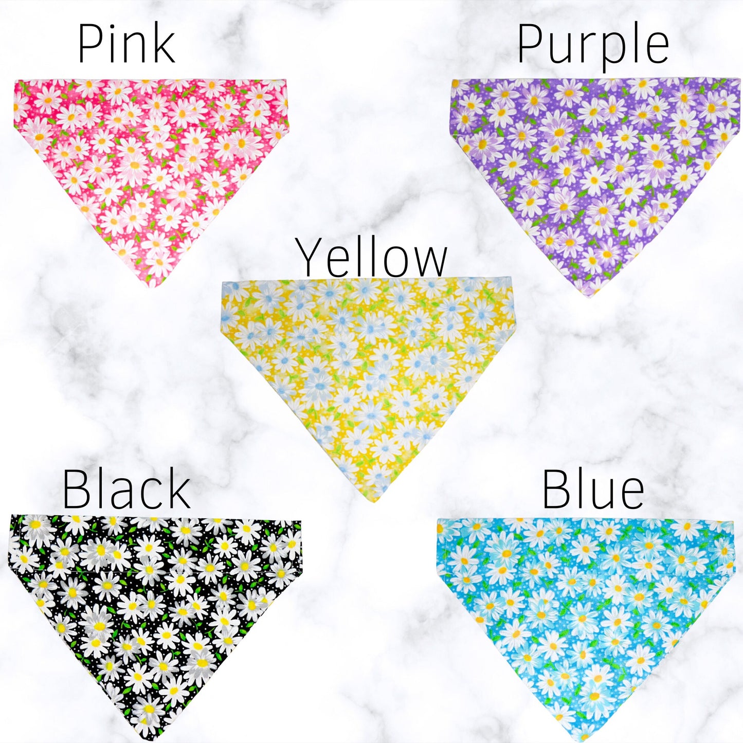 Daisy Flower Dog Bandana- Custom Initial Dog