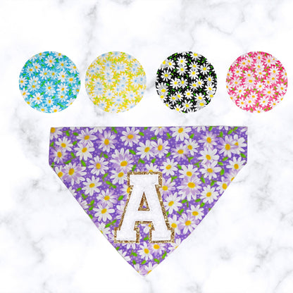 Daisy Flower Dog Bandana- Custom Initial Dog