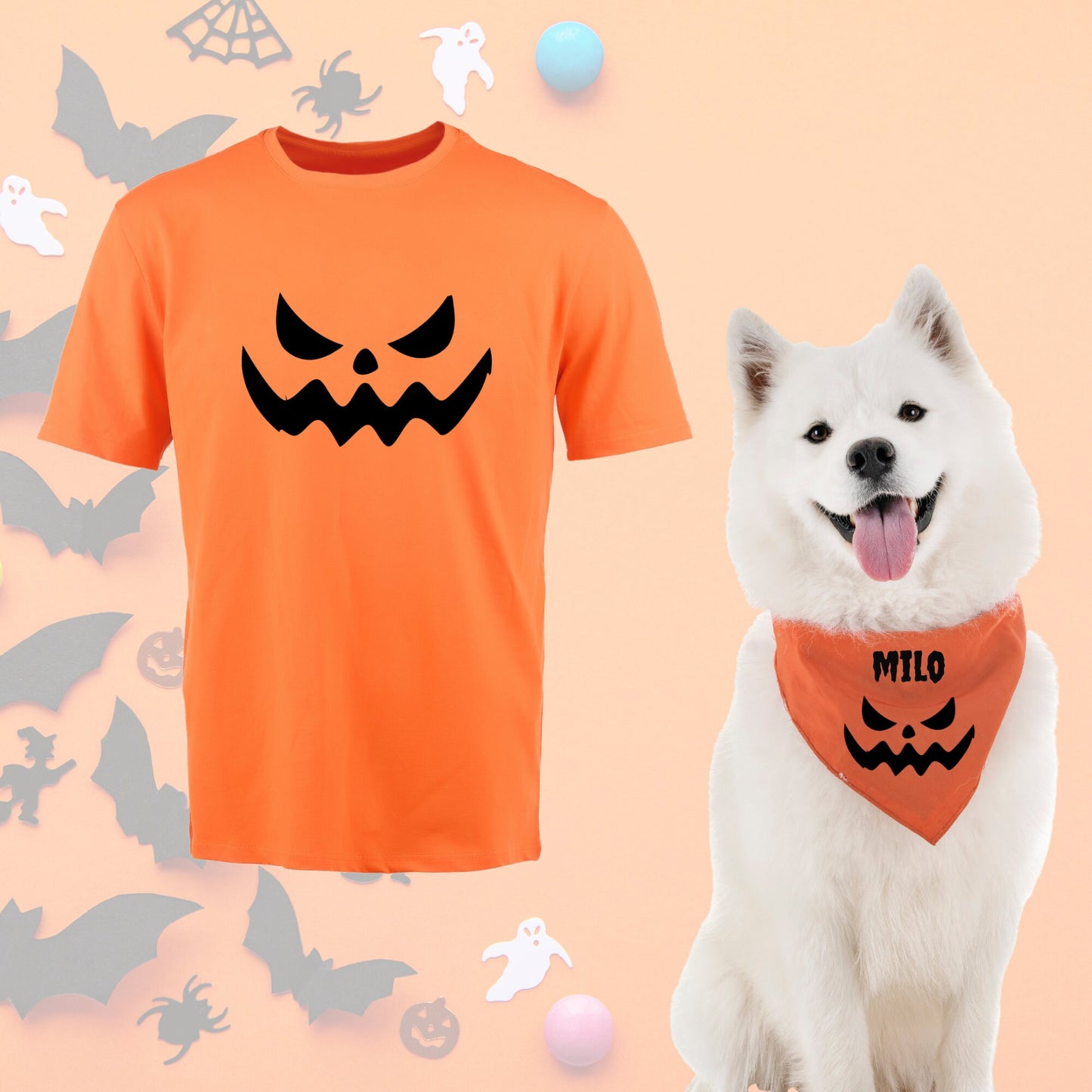 Dog And Owner Matching Halloween Costumes-Pumkins