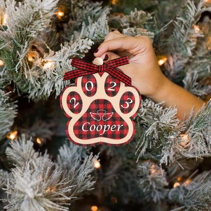 Paw Print Ornament with angel wings