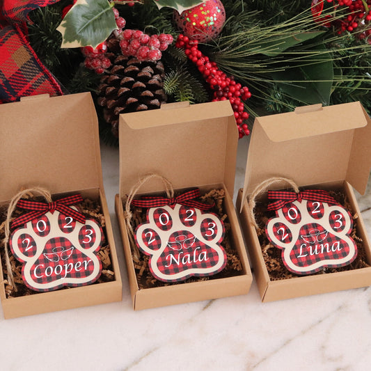 Paw Print Ornament with angel wings