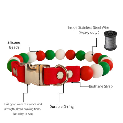 Beaded Christmas Collar- Silicone Beads