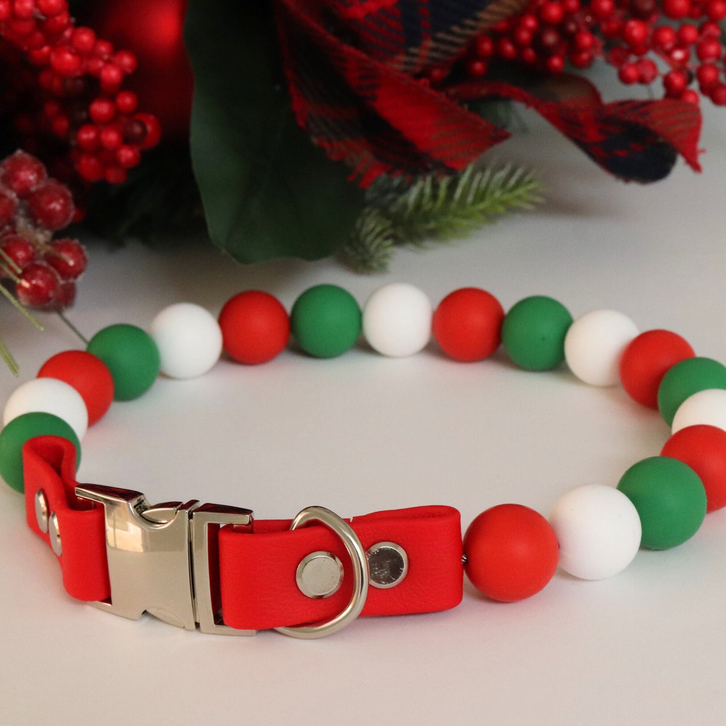 Beaded Christmas Collar- Silicone Beads