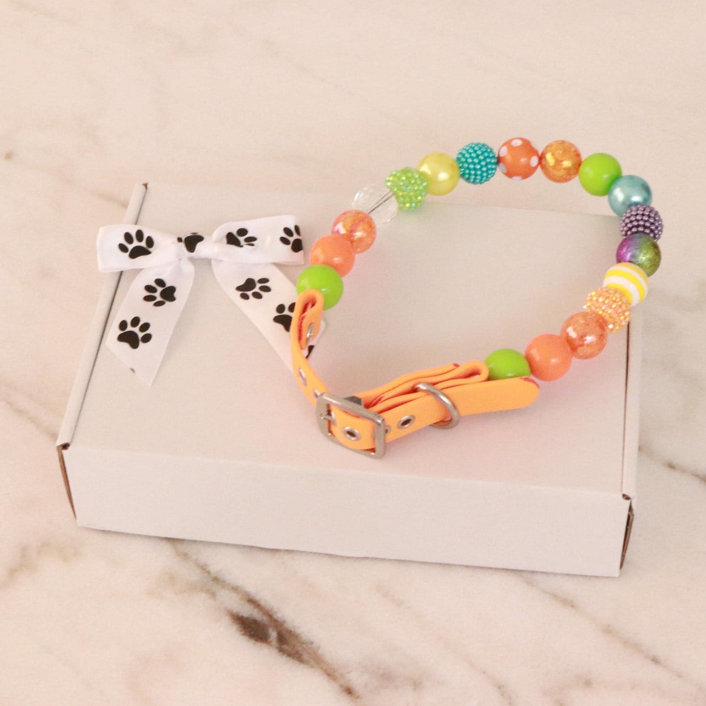 Adjustable beaded Dog Collar