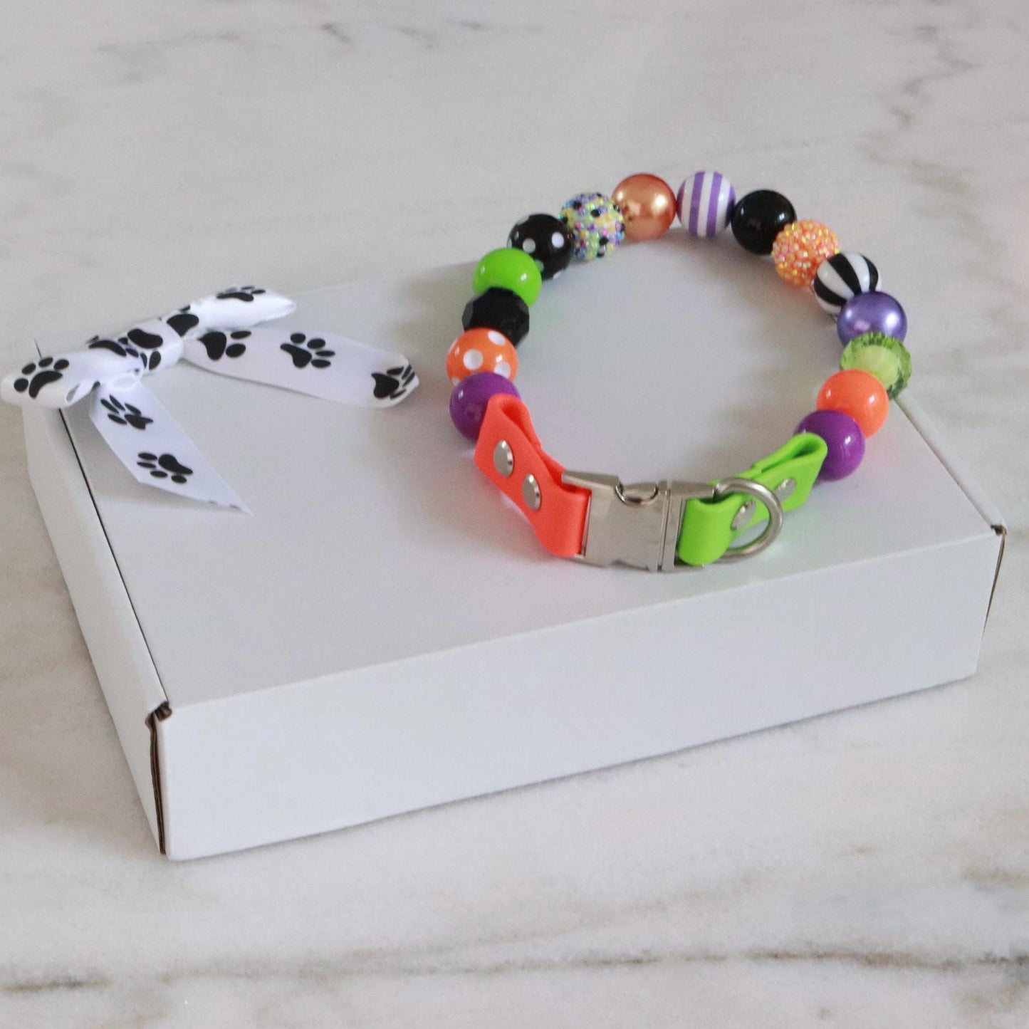 Halloween beaded dog collar