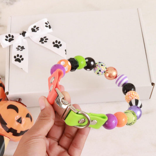 Halloween beaded dog collar