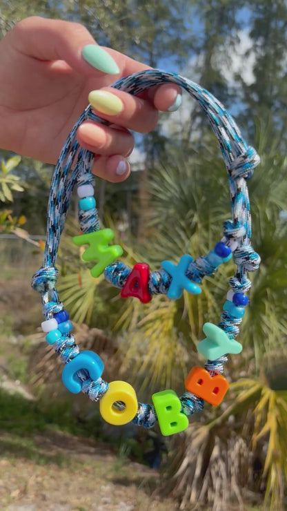 ¡Diseña tu propio collar AJUSTABLE para perros o gatos! Nombre, cuentas y correa personalizados